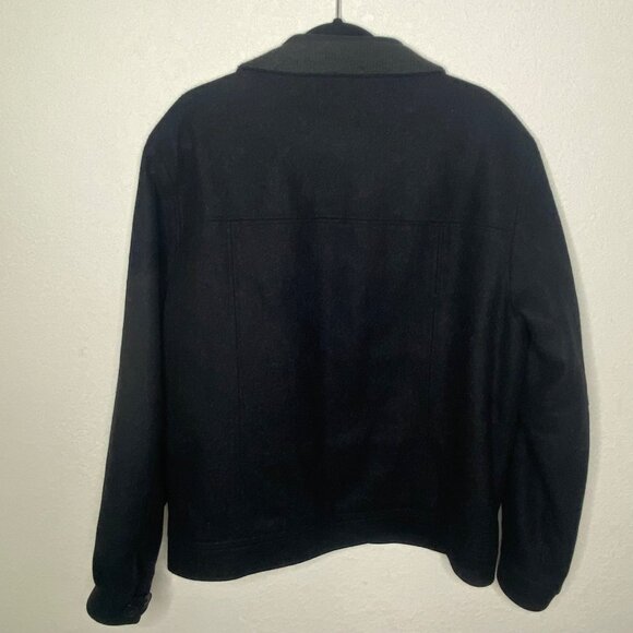 Murano Wool Blend Jacket Mens L Black Full Zip Dress Coat Lined - Picture 3 of 13